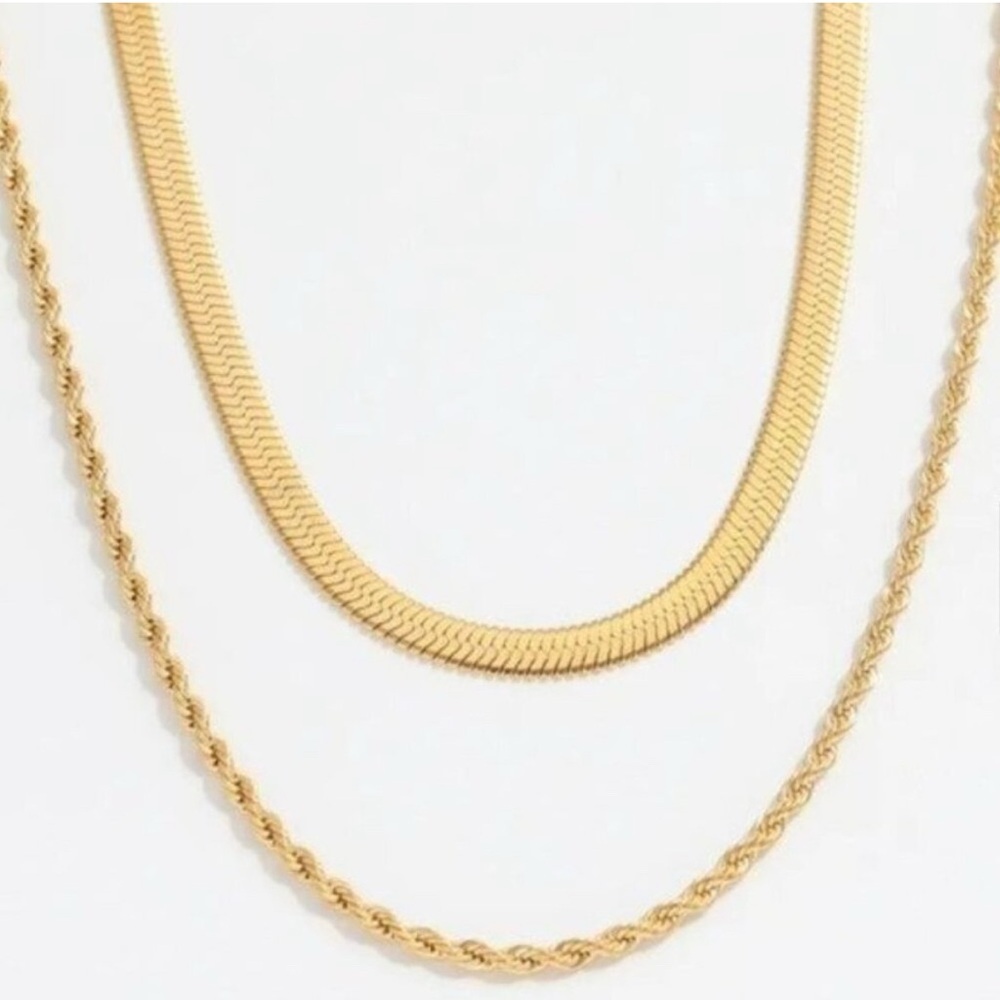 Atolea Jewelry - “IOS” Layered Necklace NEW w/ Dust Bag - 18k gold coated - Picture 3 of 4